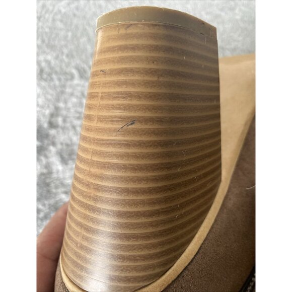 Limelight Brown Jena Faux Leather Booties size 11 3" heel Business office casual - Picture 10 of 14